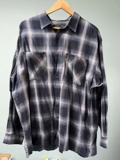 NIKO AND... ネイビー系チェック 長袖シャツ L