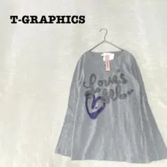 DE0351【ティグラフィックバイラッシュアワー】ロンT【L】長袖カットソーラメ