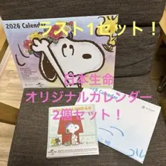 スヌーピー 2026年壁掛けカレンダー＆卓上カレンダー 2個セット！（日本生命）