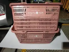 イオン　AEON バスケット　買い物かご　作業用　小物入れ　収納　2個セットのサムネイル