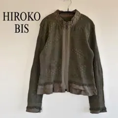 HIROKO BIS ヒロコビス シアー　レース　ジップアップブルゾン 日本製のサムネイル