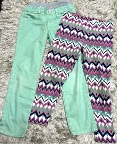 キッズ　ボトムス　スパッツ　レギンスパンツ　2枚セット