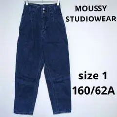MOUSSY SW HI タックハイウエストデニムパンツ テーパードジーンズ