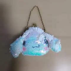 シナモロール ラメがま口バッグ