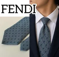 美品✨FENDI フェンディ ブランド ネクタイ ズッカ柄 小紋柄 シルク