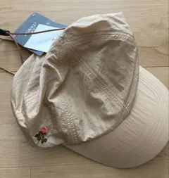 soft cheese バラ刺繍 ナイロンキャップ ベージュ