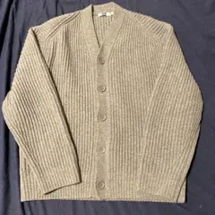 UNIQLO U グレー プレミアムラムリブVネックカーディガン M