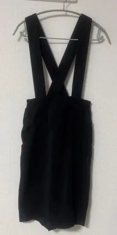 【LOWRYS FARM】サス付きタイトスカート ブラック　Iライン