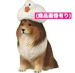 7☆ シェットランド・シープドッグ　あかねの木彫り　アヒルと犬　1種
