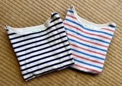 BEAMS mini ビームスミニ　ボーダー5部袖カットソー130センチ2枚春物