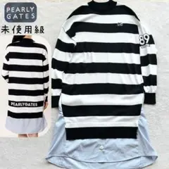極美品　パーリーゲイツ　近年モデル　ワンピース　ボーダー　シャツ　モックネック