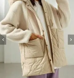 ボアキルティング切り替えジャケット