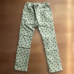 F.O.KIDS オリーブグリーン 星柄 裏微起毛パンツ　120cm