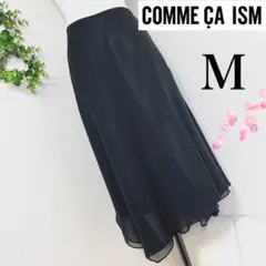COMMECAISMコムサイズムシアーな透け感の黒フレアスカートのサムネイル