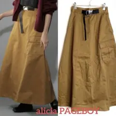 未使用/ページボーイ アウトポケットマキシフレアスカート ベルト付き M