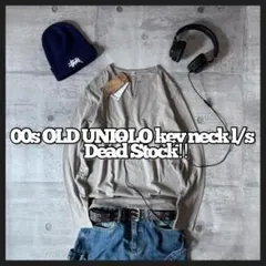 dead stock 00s OLD UNIQLO key neck l/s