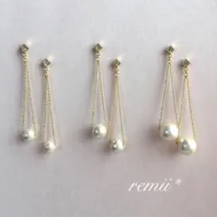 【きなこ様専用】コットンパールのフープピアス✴︎イヤリング