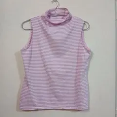 Lands' End ピンクストライプ ノースリーブ XL レディース