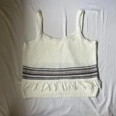 【当日発送可能】GU フリンジ付きホワイトビスチェ