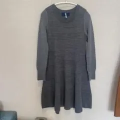 SHIPS グレー ニットワンピース 長袖