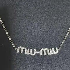 miumiu クリスタルロゴメタルネックレスのサムネイル