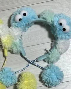 カラフルポンポンカチューシャ 青