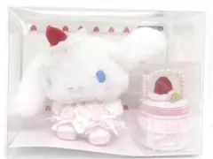 サンリオぬいぐるみ&アクセサリーケースセットいちごホイップケーキ　シナモロール