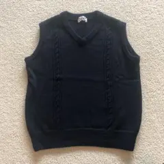 サエグサ  紺ニット ベスト120 小受　ファミリア