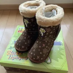 新品　バスのブラウンボアブーツ　18㎝　可愛い❣️②