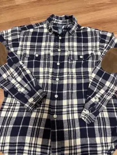 ラルフローレンチェック柄フランネルシャツ 肘当て