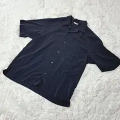 【c4162】✨美品✨GU シャツ　半袖　ブラック　テロテロ