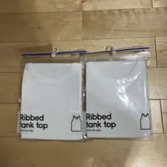 GU コットンカラーリブタンクトップ　2枚セット