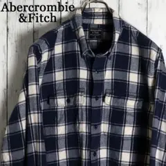 アバクロンビー＆フィッチ スリム チェック ボタンダウンフランネルシャツ