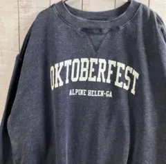 つ*ぼ様 古着　長袖　スウェット 裏起毛　プリント　アメカジ ゆるだぼ