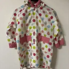 週末限定値下げ‼️子供レインコート 水玉模様 フード、袋付き