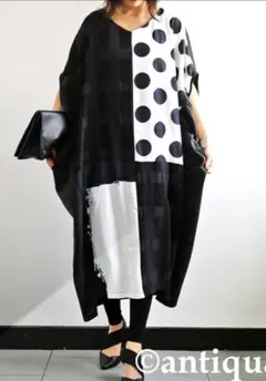 ☆センソユニコ芽風黒白ドットデザインオープンフロントベスト