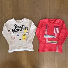 ポケモン ピカチュウ 長袖カットソー 赤ロンT まとめセット2枚キッズ　120