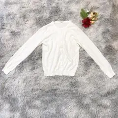 UNIQLO ユニクロ（S）長袖 カーディガン クルーネック コットン100%