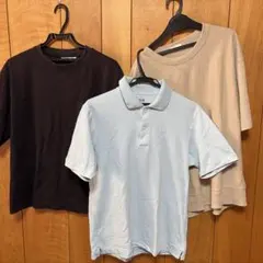 UNIQLO 水色ポロシャツ、黒半袖　GU 茶色半袖 サイズは全てMサイズ