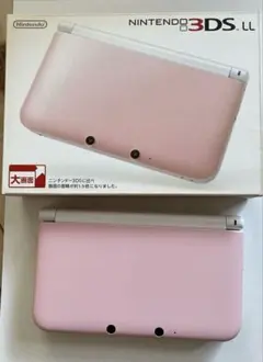 ニンテンドー3DSLL ピンク×ホワイト 本体 箱、ケース、説明書.充電器付き