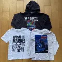 H&Mスパイダーマン110-120cm長袖＆半袖カットソーとトレーナー3点セット
