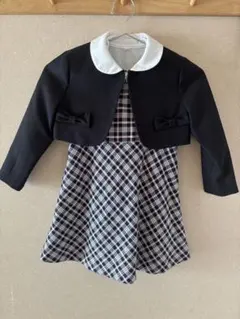 ジャケット付きチェック柄ドレス