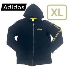 adidas アディダス パーカー XL フルジップ フーディ メンズ 古着
