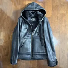 【STARLINGEAR】レザーフードジャケット ※袖ボタン欠品