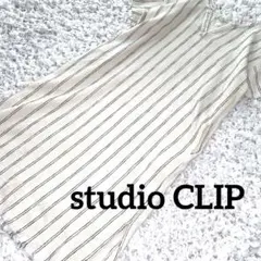 《美品》studio CLIP 綿100% ロングワンピース L 半袖　リネン風