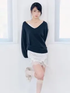 LILY BROWN カシミヤブレンドニットセットサテンミニワンピース