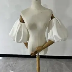 ブライダル　ウェディングドレス　パフスリーブ　付け袖