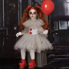 ピエロ ハロウィン ワンピース コスプレ 子供用 L
