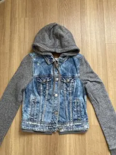 アメリカンイーグル　フード付きデニムジャケット　Gジャン　XS