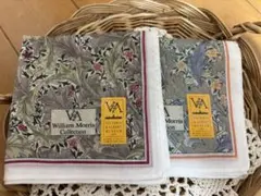 【新品未使用】 WILLIAM MORRIS ハンカチ2枚セット日本製シール付き
